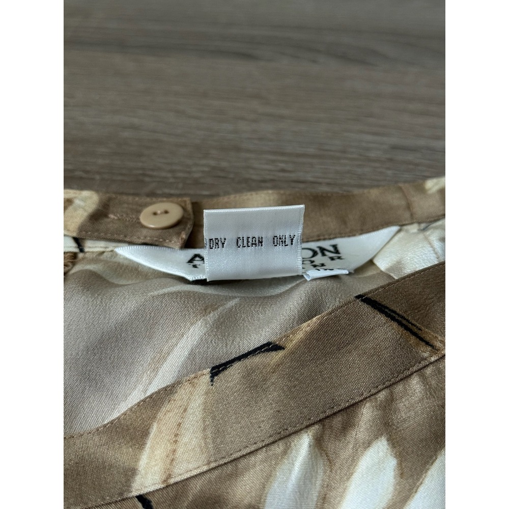 Allison Taylor Woman Vintage 100% Silk 2pc‎ Set Tropical Leaf Shirt 2X Skirt 1X - Picture 7 of 9
